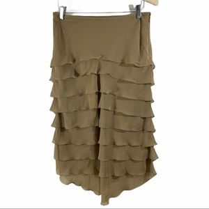 Giorgio Armani Borgo 21 Silk Tiered Skirt Size 40
